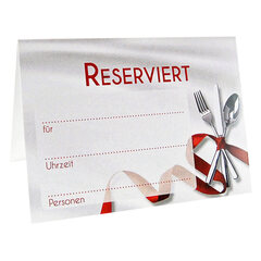 Tischaufsteller "Reserviert" aus Papier 10.5x15cm 