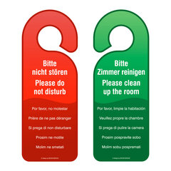 Türhänger Hotel rot / grün "Nicht stören / Zimmer reinigen" 7.8x21.2cm 