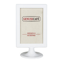 Tischaufsteller aus ABS weiss A6 