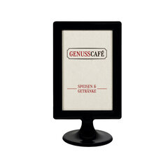 Tischaufsteller aus ABS schwarz A6 