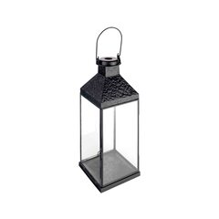 Laterne "Antike" aus Metall/Glas schwarz 37cm 