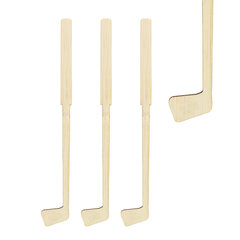 Rührstäbchen "Golfschläger" aus Bambus 16cm 