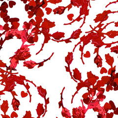 Metallkonfetti Rosen und Herzen Metallic rot 25mm 15gr.