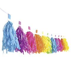 Tassel-Girlande "Farbenspiel" aus Papier schwer entflammbar 3m 