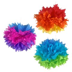 Pompons "Farbenspiel" aus Papier schwer entflammbar Ø40cm 