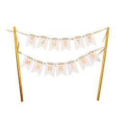 VEPATIM 12 Tortenstecker Hochzeit Cake Topper 'Just married' ca. 28 cm