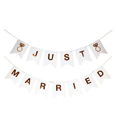 Wimpelkette Banner Hochzeit 'Just married' ca. 1,2m