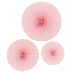 VEPATIM 12 Rosetten Set rosa Ø 30/40/50 cm 3 Stk.