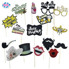Party Props Fotobox Requisiten Accessoires Set "Hochzeit" 16-teiliges Set