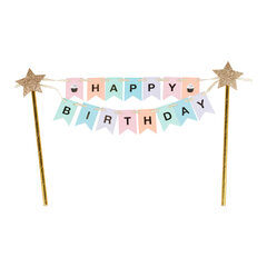 1x Tortenstecker Cake Topper 'Happy Birthday'  33 x 21cm