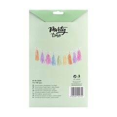 Preview: Tassel-Girlande "Pastellfarben" aus Papier schwer entflammbar 3m 