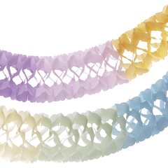 Preview: Girlande "Pastellfarben" aus Papier schwer entflammbar Ø17cm 10m 