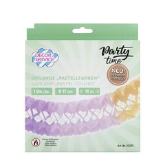 Preview: Girlande "Pastellfarben" aus Papier schwer entflammbar Ø17cm 10m 