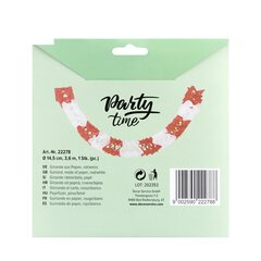 Preview: Girlande aus Papier rot/weiss schwer entflammbar Ø14.5cm 3.6m 