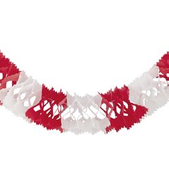 Preview: Girlande aus Papier rot/weiss schwer entflammbar Ø14.5cm 10m 