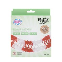 Preview: Girlande aus Papier rot/weiss schwer entflammbar Ø14.5cm 10m 