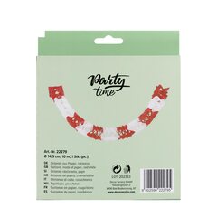 Preview: Girlande aus Papier rot/weiss schwer entflammbar Ø14.5cm 10m 