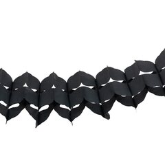 Preview: Girlande aus Papier schwer entflammbar schwarz 16x10.5cm 3.6m 