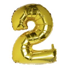 Folienballon Zahlenballon "Zahl 2" gold ca. 104cm 