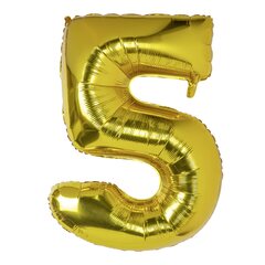 Folienballon Zahlenballon "Zahl 5" gold ca. 120cm 