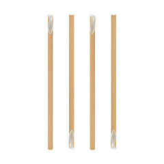 Trinkhalme aus Papier mit Löffel dick braun natur Ø8mm 21cm 