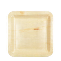 VEPATIM 125 Holzteller Einwegteller aus Pappelholz quadratisch 21x21cm nachhaltig