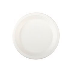 Teller aus Bagasse, naturweiß, rund Ø18cm, 50Stk. 