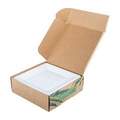 Preview: Teller aus Bagasse, naturweiß, quadratisch 16.5cm, 50Stk.