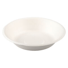Preview: Schalen aus Bagasse, 680ml, naturweiß, rund Ø19cm, 50Stk.