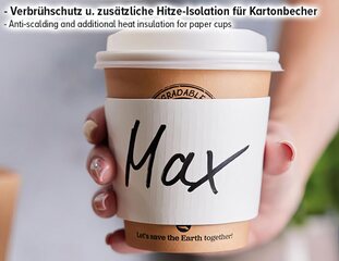 Preview: Isoliermanschetten für 200ml Becher Ø8 cm aus Karton 
