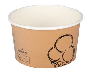Preview: BIO Eisbecher aus Karton FSC zerfiziert 200ml Ø9cm 