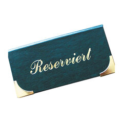 Tischaufsteller "Reserviert" aus Kunstleder dunkelgrün 13x6.5cm 