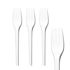 BIO Gabeln aus CPLA wiederverwendbar weiß 16.3cm 