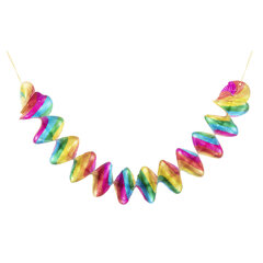 Spiralgirlanden "Regenbogen" aus Alufolie Ø8cm 60cm 