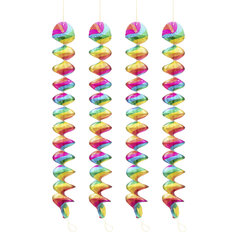 Preview: Spiralgirlanden "Regenbogen" aus Alufolie Ø8cm 60cm 