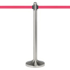 Leitsystem aus rostfreiem Stahl einziehbares Band in rot mit Fußteil 100 cm