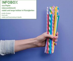 Preview: VEPATIM 100 Einweg Trinkhalme aus Papier Bambus-Optik Ø6mm 21cm