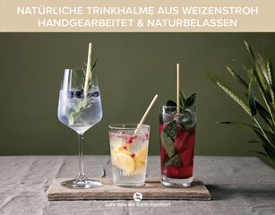 Preview: Trinkhalme aus Stroh natur Ø3-5mm 15cm 