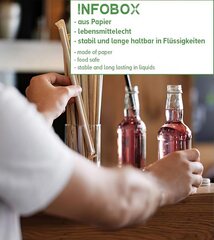 Preview: Trinkhalme aus Papier schwarz einzeln gehüllt Ø6mm 21cm 