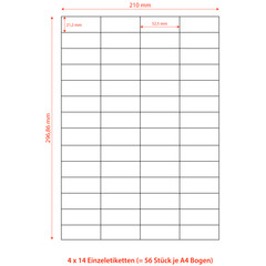 Preview: Etiketten Labels selbstklebend weiß 52.5 x 21.2mm auf DIN A4 
