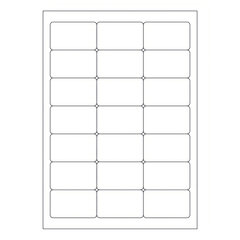 Etiketten Labels selbstklebend weiß 63.5 x 38.1mm auf DIN A4 