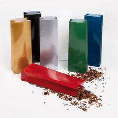 Preview: Blockbodenbeutel Rot 80 + 50mm x 252mm 4-lagig 