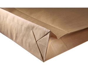 Preview: Musterfaltenbeutel mit SK-Klappe aus Kraftpapier 120 g/m² 300x80x430 + 50 mm