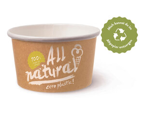 Preview: VEPATIM 9600 Eisbecher Pappe FSC® 300 ml ALL NATURAL ohne Kunststoffbeschichtung