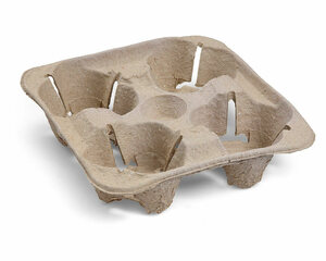 VEPATIM 450 Getränkehalter Tragetablett Becherhalter 4 Becher Coffee to Go 21x21cm 