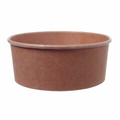 VEPATIM 50 Salatschalen Feinkostschalen braun aus Pappe mit PLA beschichtet 1200ml