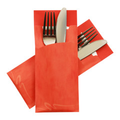 Pochetto Bestecktaschen 200x85mm orange marmor inkl. Serviette 