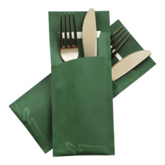 Pochetto Bestecktaschen 200x85mm grün marmor inkl. Serviette 