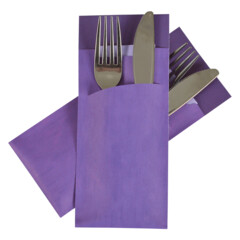 Pochetto Bestecktaschen 200x85mm violett marmor inkl. Serviette 