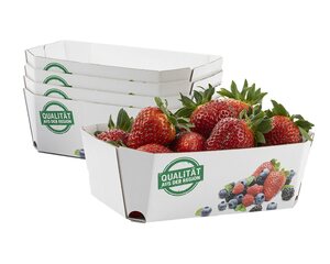 Beerenschalen aus Pappe 159x95x60mm mit Neutraldruck für 500 gr. 420 Stk.